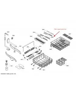 Lower basket bearing set for Bosch dishwashers