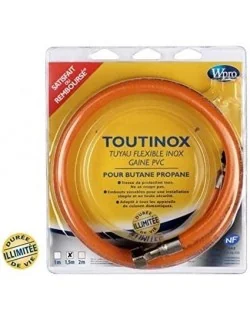 Tuyau gaz butane/propane sans date limite pour Table et cuisiniere gaz - Wpro (pièce d'origine) 
