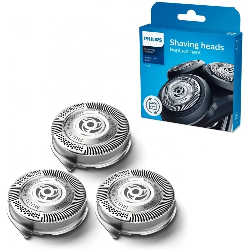 Lot de 3 Têtes de rasoir confortables pour tondeuse PHILIPS SH50/50 Série 5000 HQ850 (pièce d'origine) Lot de 3 Têtes de rasoir confortables pour tondeuse PHILIPS SH50/50 Série 5000 HQ850 (pièce d'origine)