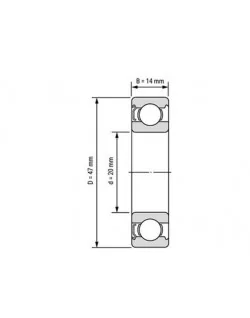 Washing machine bearing 20X47mm