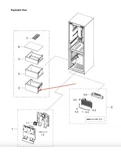 Tiroir congélateur SAMSUNG DA97-13475A